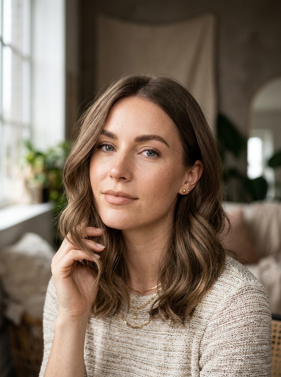 Helles Braun mit Beige-Unterton - Braune Haarfarbe